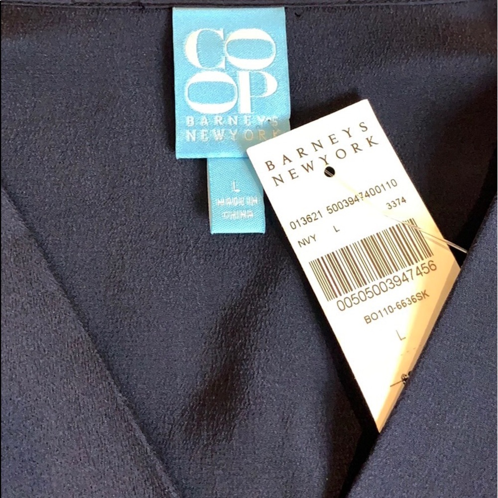NWT Barneys New York CO-OP label Navy Silk Dress - Picture 7 of 7